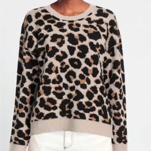 Zadig & Voltaire Cashmere Animal Print Crew Neck Sweater